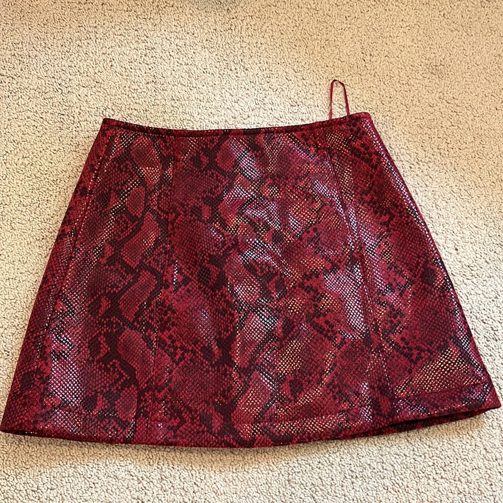 Astr The Label Red Snake Print Skirt - image 3
